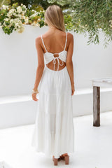 Train Into Town Midi Dress White
