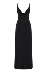 Darcy Cowl Maxi Dress With Low Back - Black