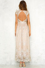 Glitter Trail Maxi Dress Bronze