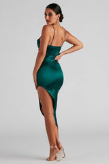 Reign The Night Satin Midi Dress