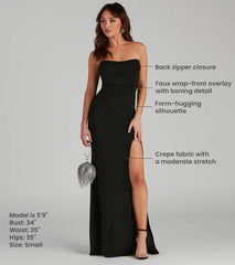 Kaia Strapless High Slit Formal Dress