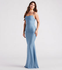 Addison Glitter Mesh Formal Dress