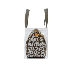 TITA ELVIE DUFFLE GROCERY BAG, BROWN CANVAS, LARGE