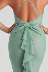 Formal Glitter Ruffled Dress