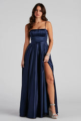 Jenny A-Line Satin Formal Dress