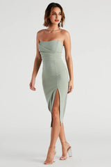 Zadie Formal High-Slit Midi Dress