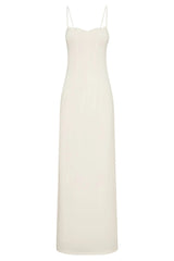 Lace Trim Maxi Dress - Bone