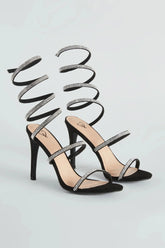 Spiral Rhinestone Stiletto Heels