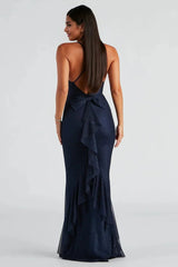 Formal Glitter Ruffled Dress