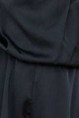 On A Drive Satin Romper Black