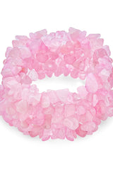 Gemstone Colors Chip Wide Chunky Cluster Multistrand Stretch Bracelet